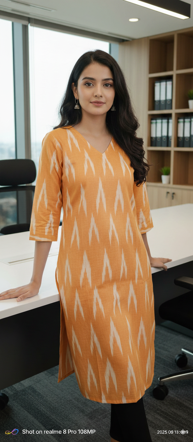 Ikkat Kurti - Office & Casual Wear