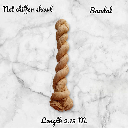 Braided sandal with a length of 2.15 meters on a marble background
