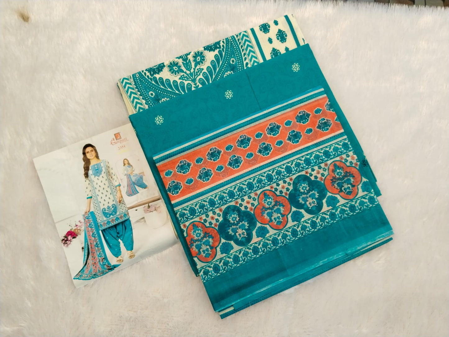 Unstitched Cotton Dress Material Set