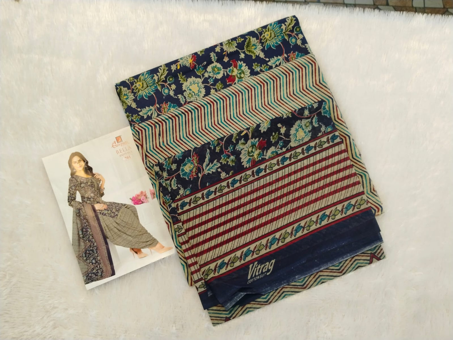 Unstitched Cotton Dress Material Set