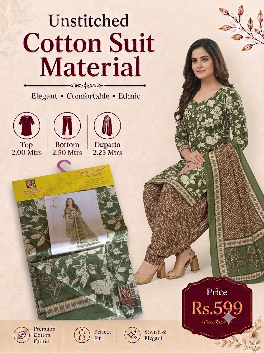 Cotton Chudidhar Material (CCM001)