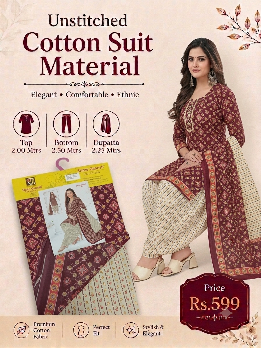 Cotton Chudidhar Material  (CCM006)