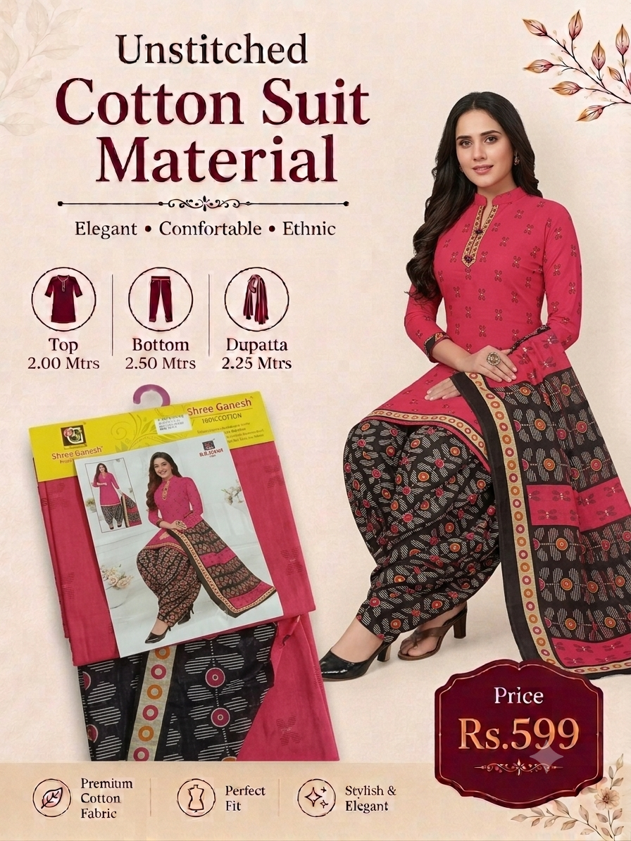Cotton Chudidhar Material  (CCM008)