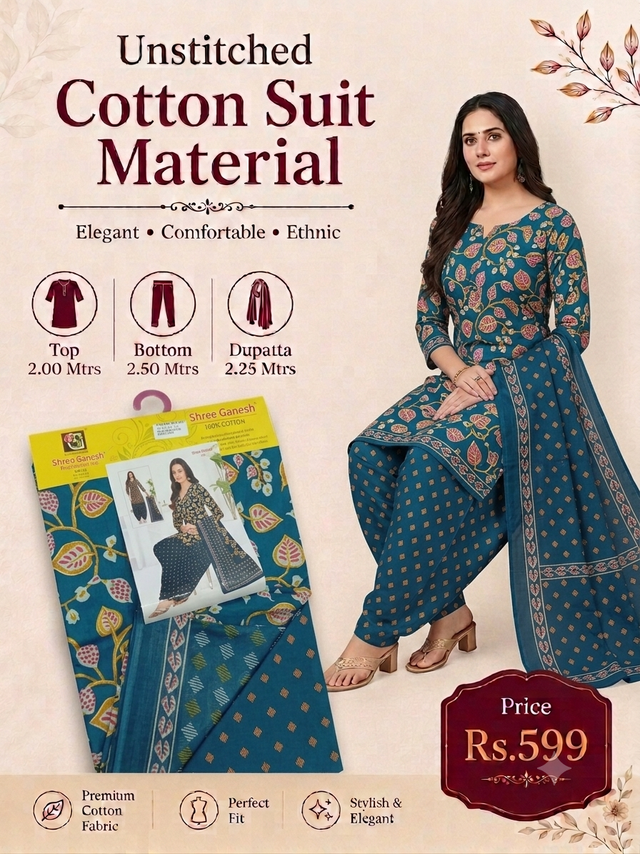 Cotton Chudidhar Material (CCM009)