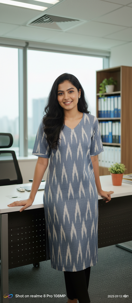 Ikkat Kurti - Office & Casual Wear - IK004