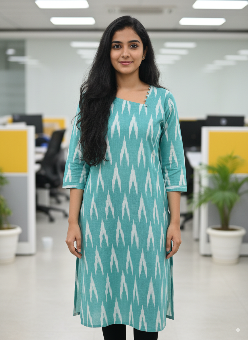 Ikkat Kurti - Office & Casual Wear