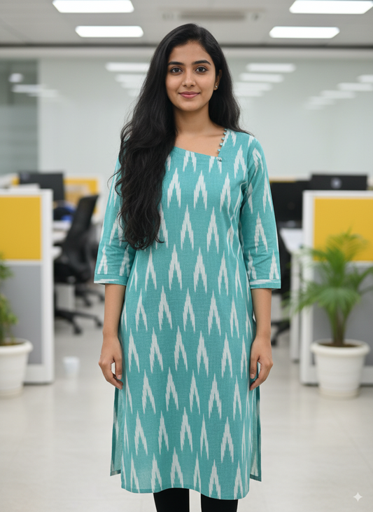 Ikkat Kurti - Office & Casual Wear