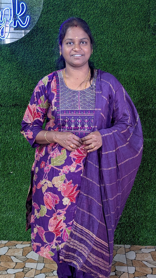 Rayon Cotton Chudidhar Set - CS001