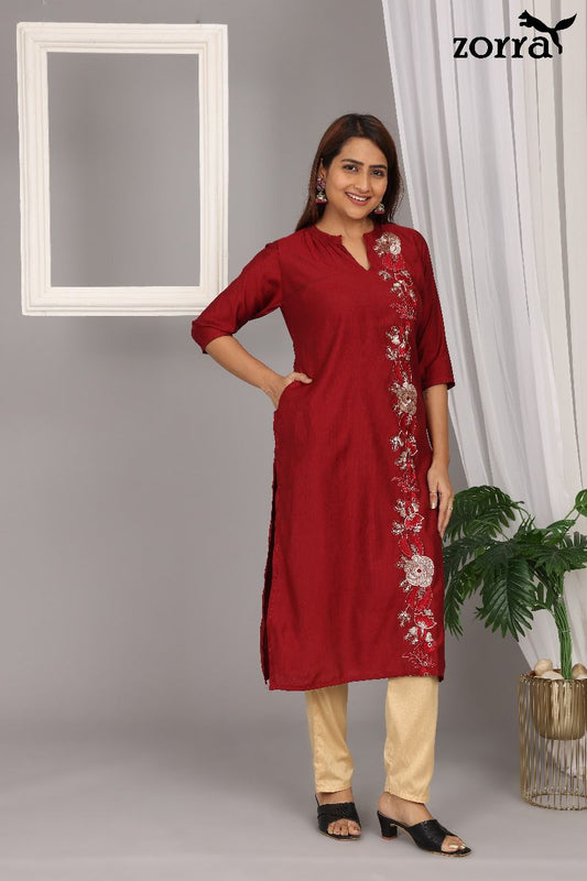 Premium Vatican Silk Kurti Set - VSK001