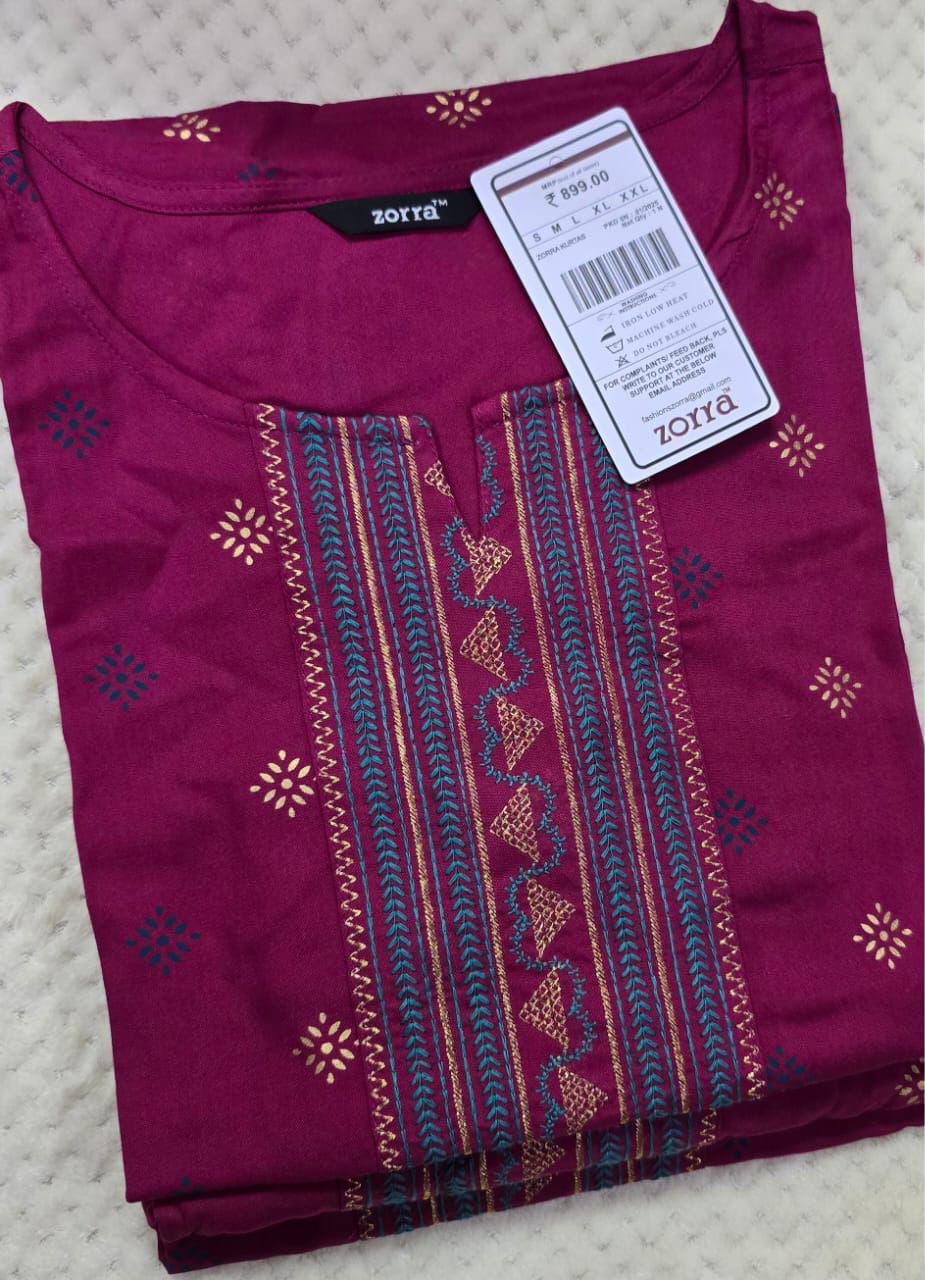 Office Wear Side Cut Kurtis - OK004