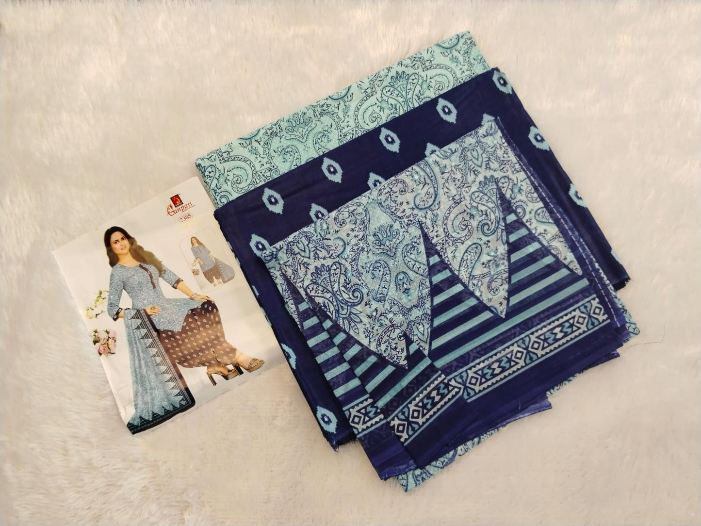 Unstitched Cotton Dress Material Set
