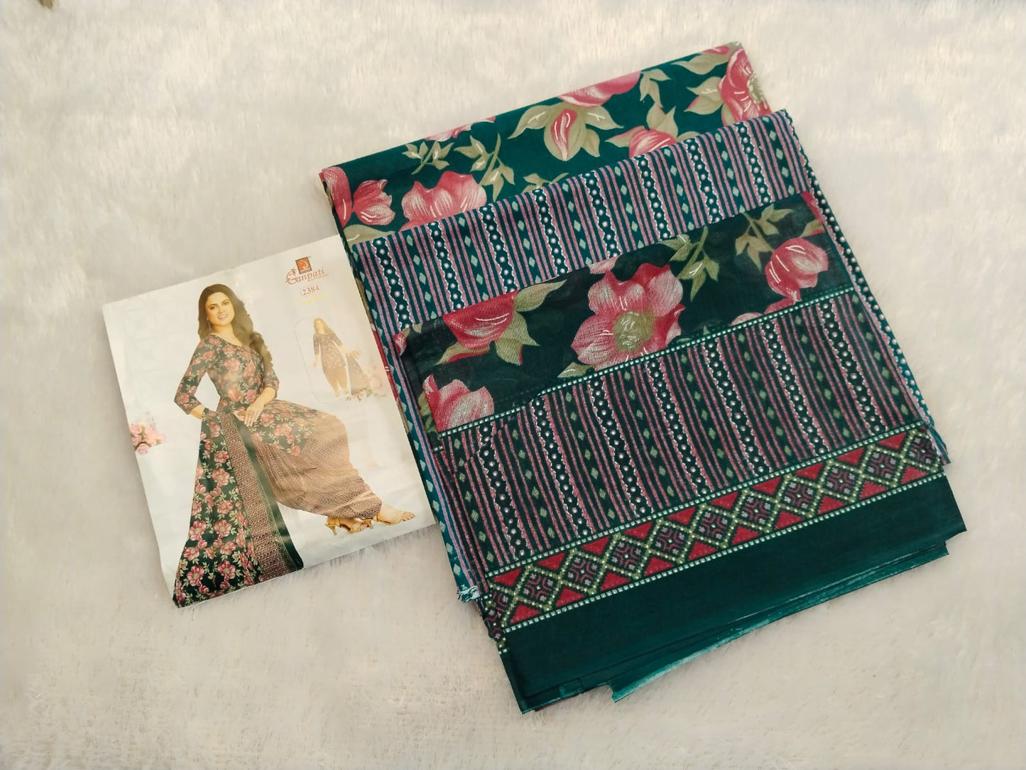 Unstitched Cotton Dress Material Set