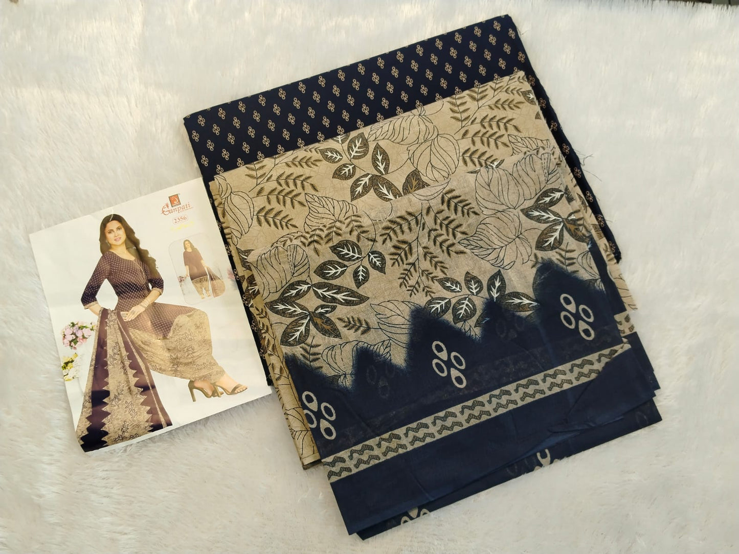Unstitched Cotton Dress Material Set