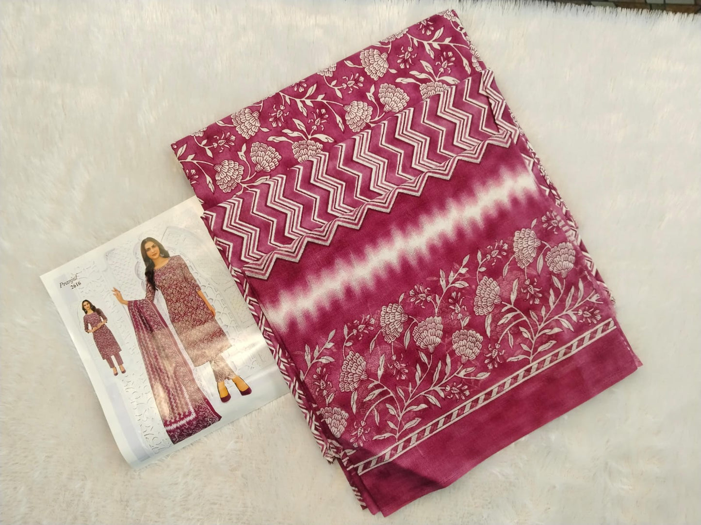 Unstitched Cotton Dress Material Set